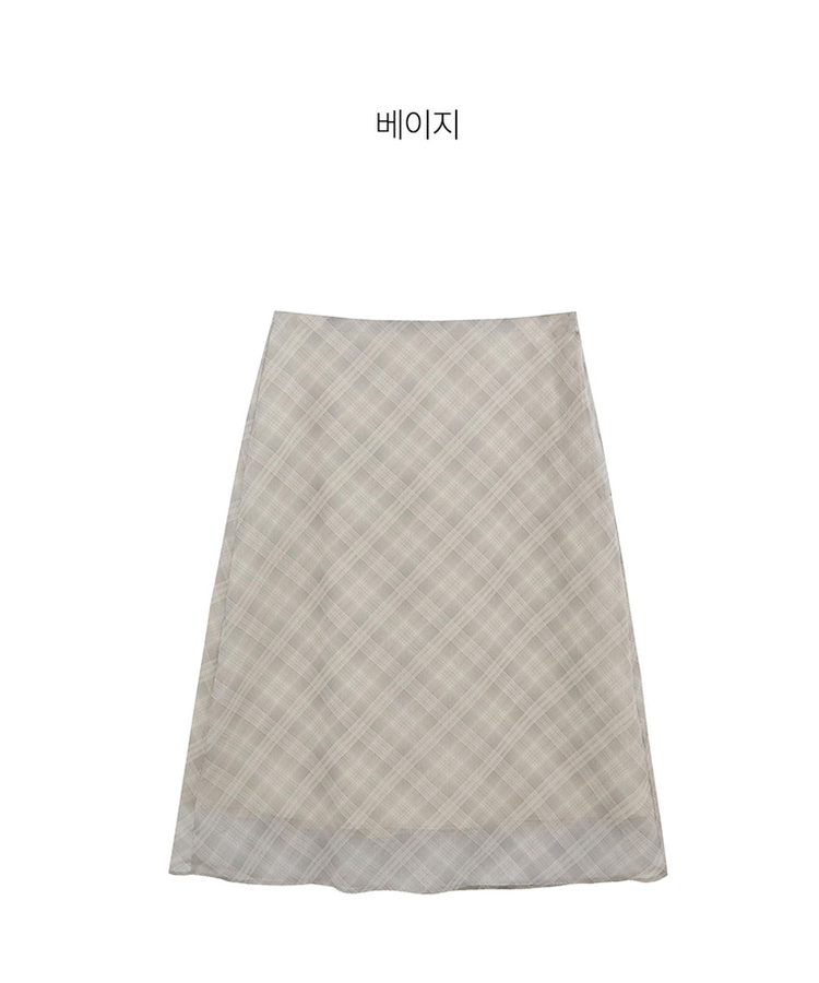 チェックフレアミディスカート