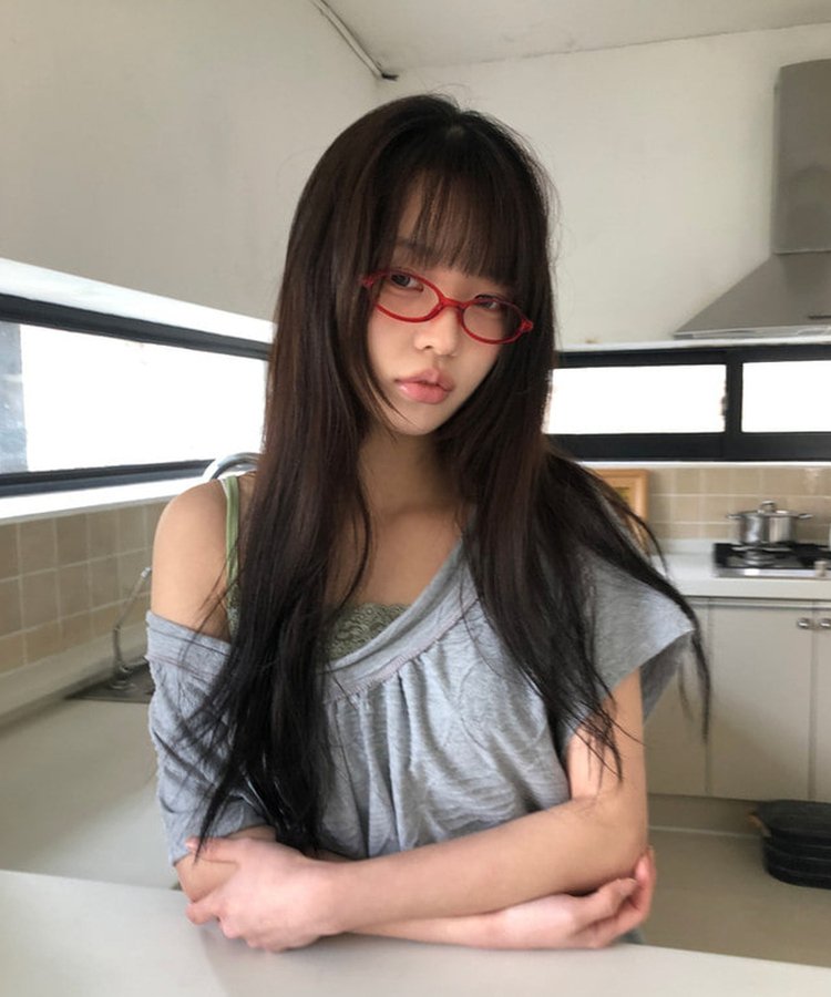 ビッグドットオフショルダー半袖Tシャツ MELANGE