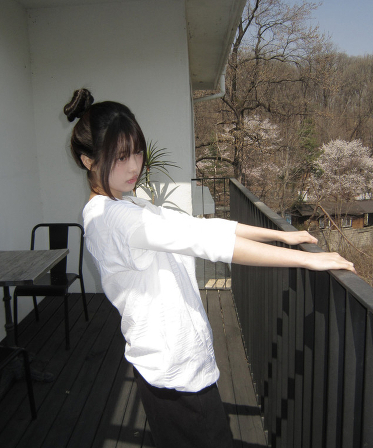 ビッグドットオフショルダー半袖Tシャツ IVORY