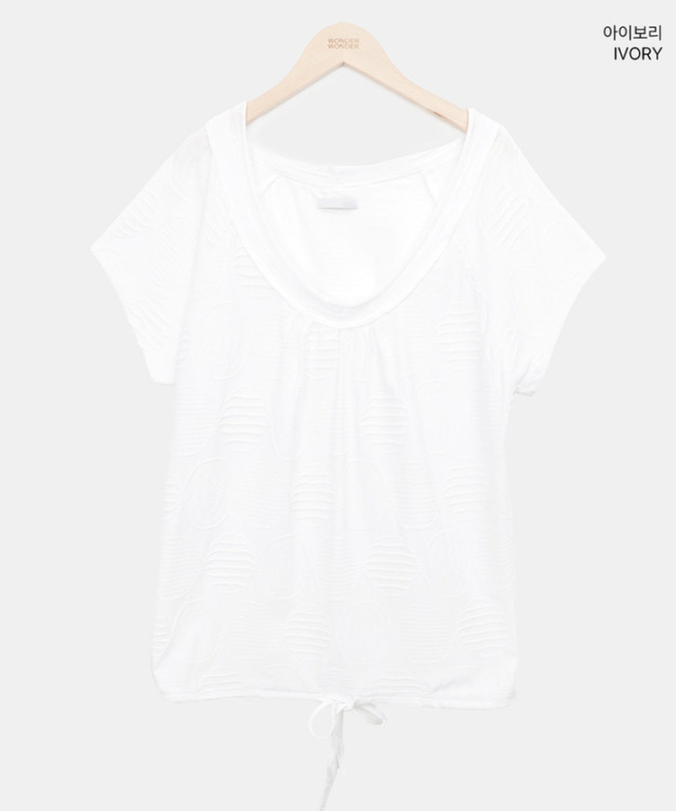 ビッグドットオフショルダー半袖Tシャツ