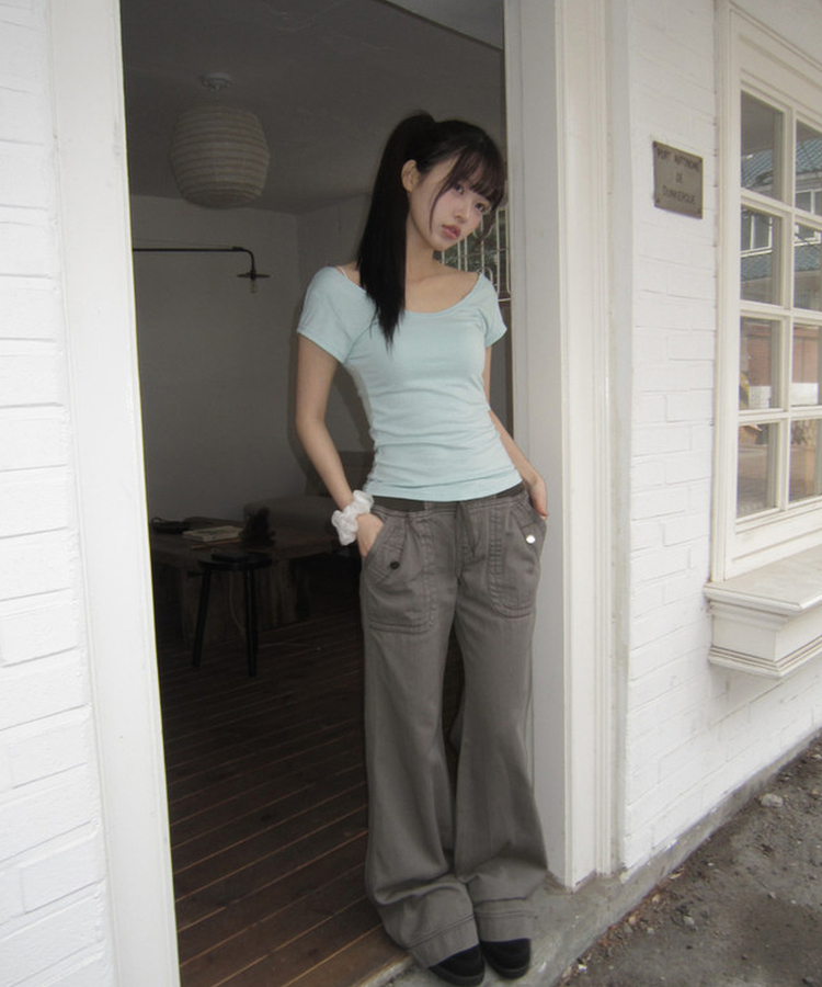 デイリーUネック半袖Tシャツ(5color) SKYBLUE