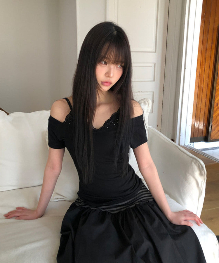 デイリーUネック半袖Tシャツ(5color) BLACK