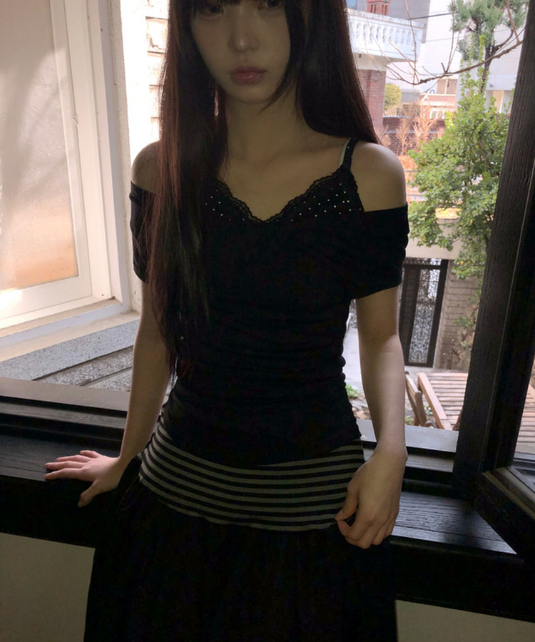 デイリーUネック半袖Tシャツ(5color) BLACK