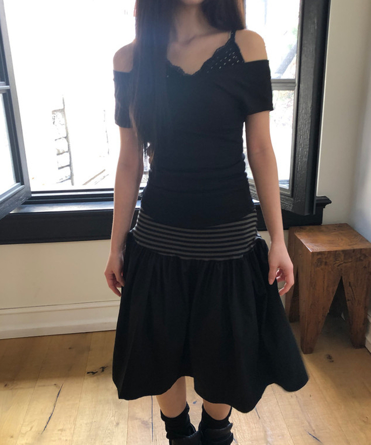 デイリーUネック半袖Tシャツ(5color) BLACK