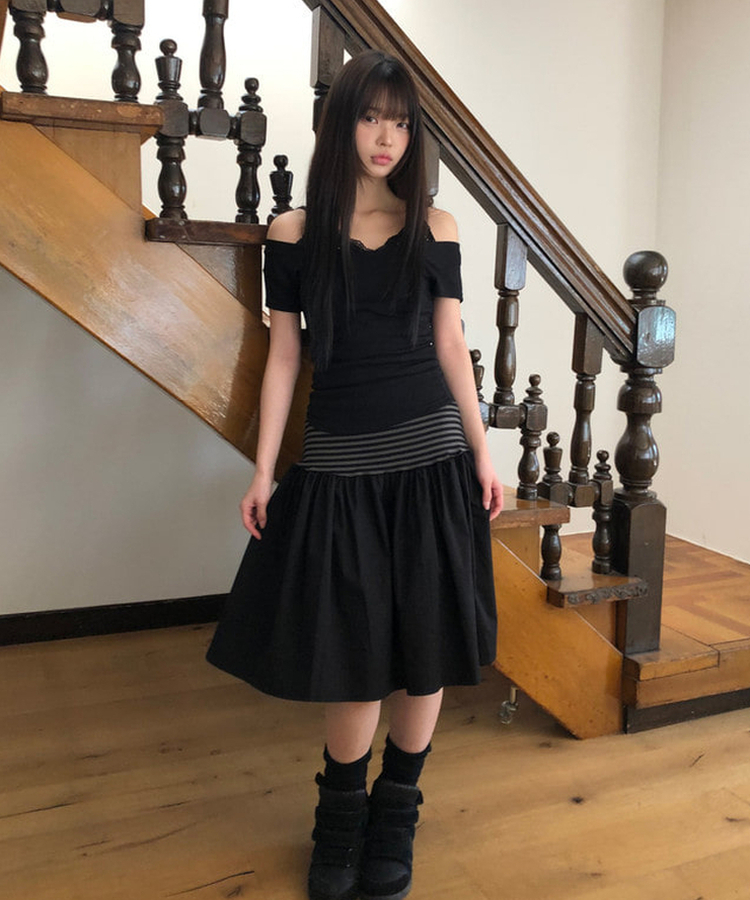 デイリーUネック半袖Tシャツ(5color) BLACK