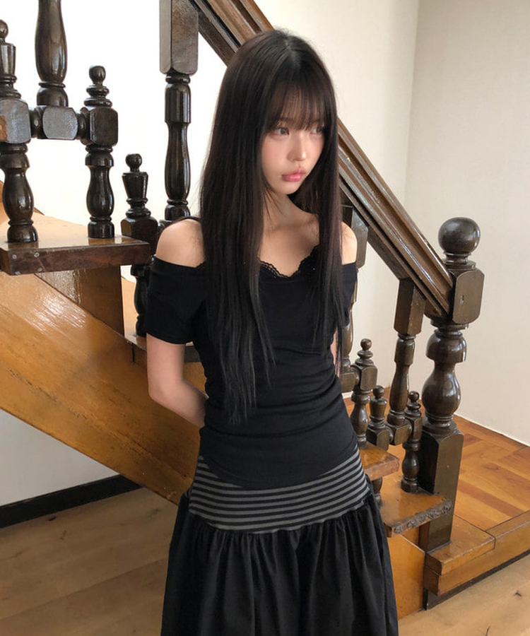 デイリーUネック半袖Tシャツ(5color) BLACK