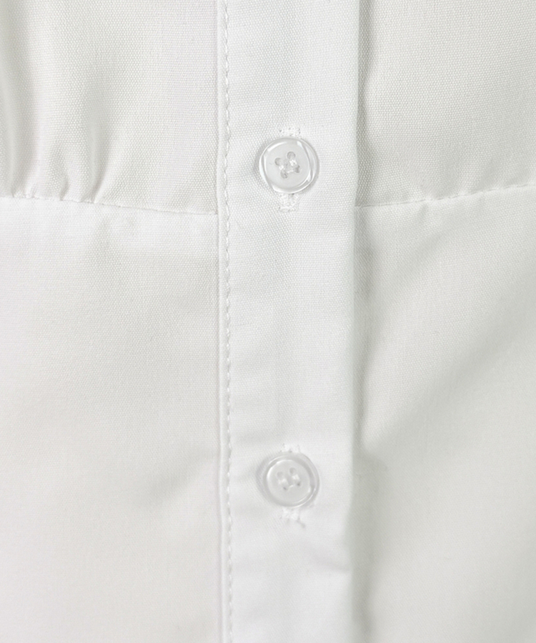 ピンタックパフ半袖シャツブラウス