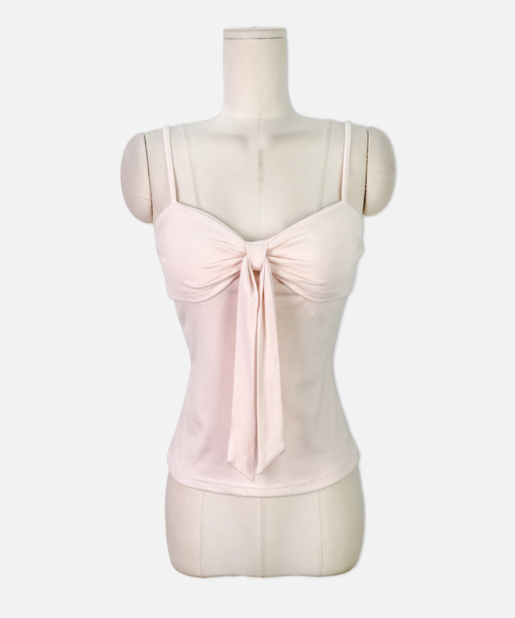 【SET】カップ付きリボンキャミソール＋カーディガン