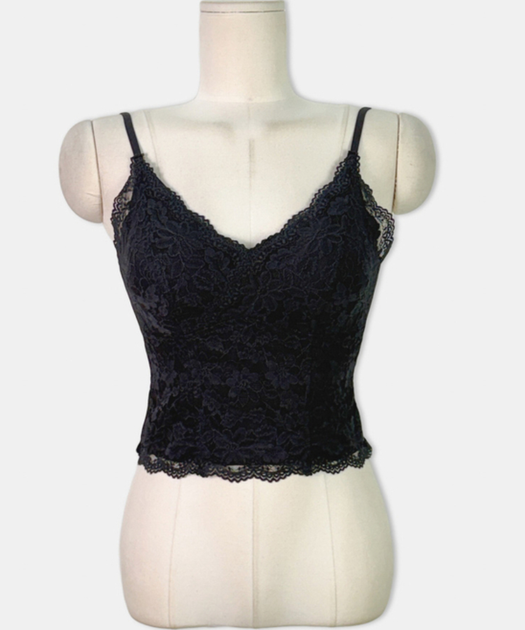 【カップ付き】レーススリムフィットキャミソール