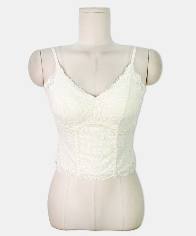 【カップ付き】レーススリムフィットキャミソール
