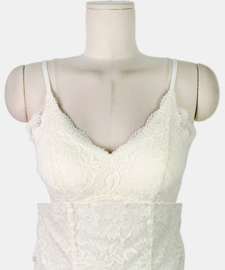 【カップ付き】レーススリムフィットキャミソール