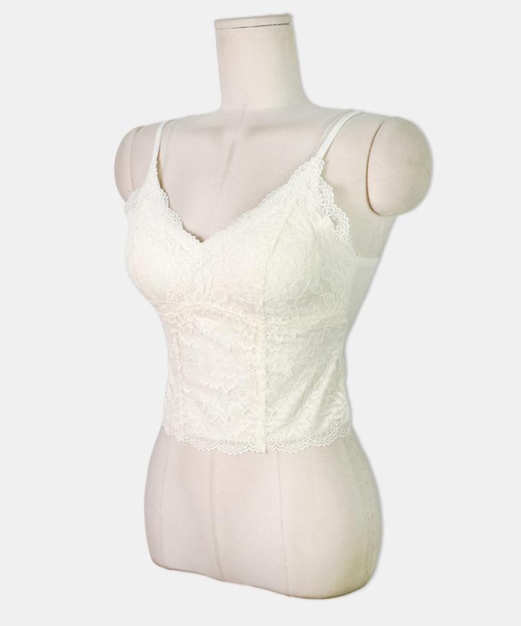 【カップ付き】レーススリムフィットキャミソール