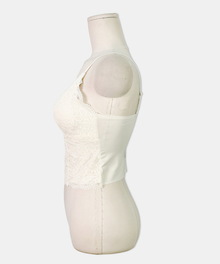 【カップ付き】レーススリムフィットキャミソール