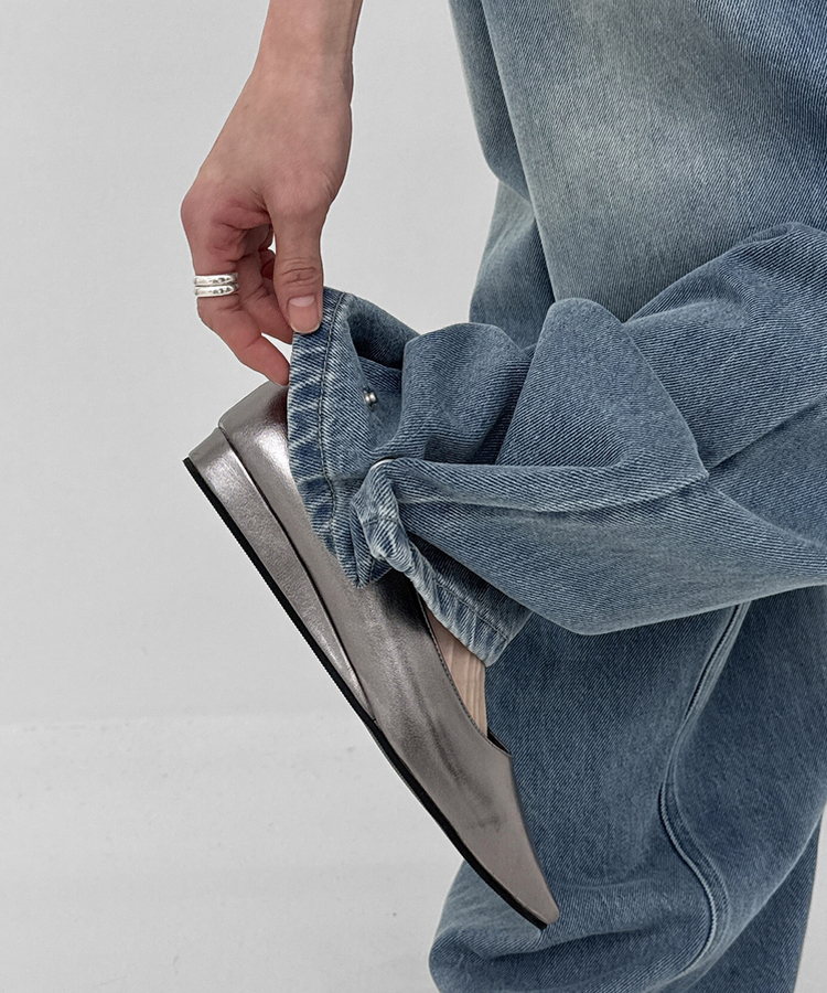 スティレットフラットシューズ GREY