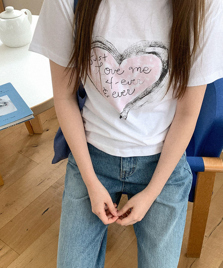 コットンプリント半袖Tシャツ IVORY