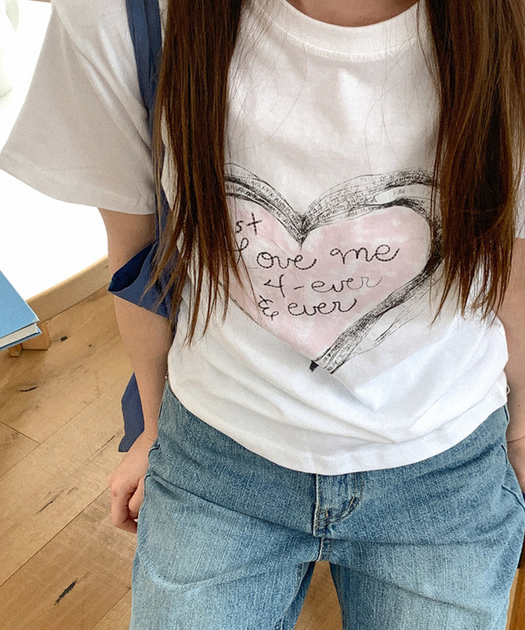 コットンプリント半袖Tシャツ IVORY