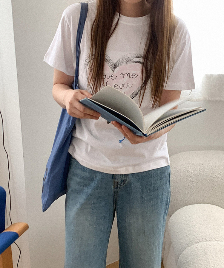 コットンプリント半袖Tシャツ IVORY