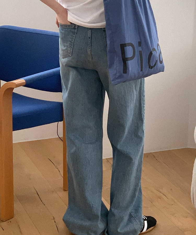 ベーシックワイドデニムパンツ MID DENIM