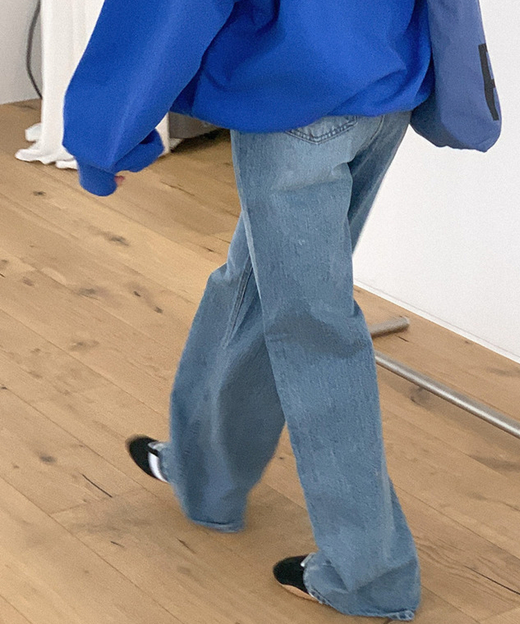 ベーシックワイドデニムパンツ MID DENIM