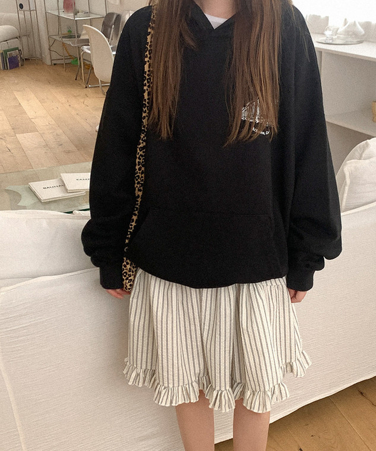 ストライプフリルミディスカート IVORY