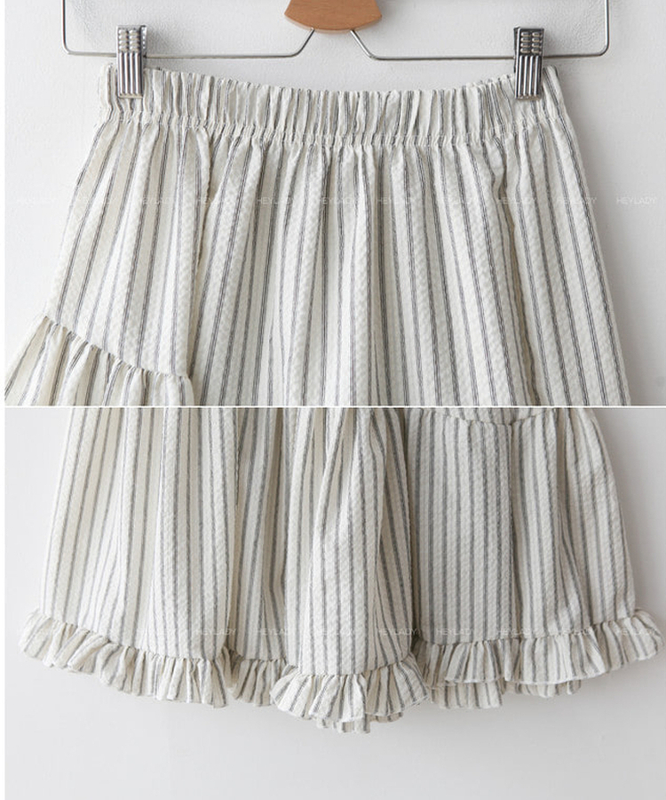 ストライプフリルミディスカート