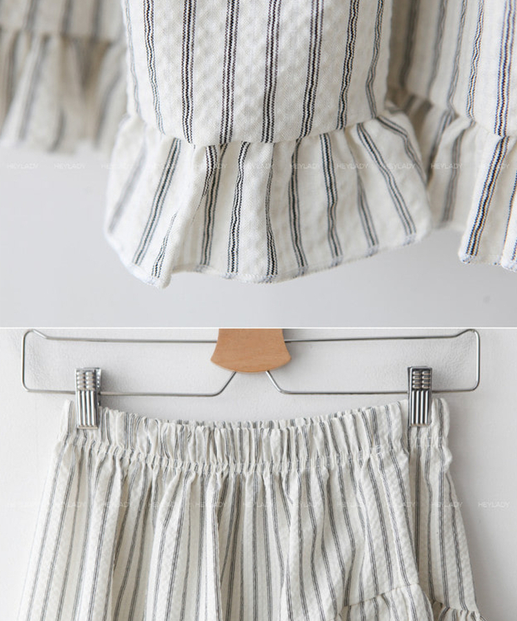 ストライプフリルミディスカート