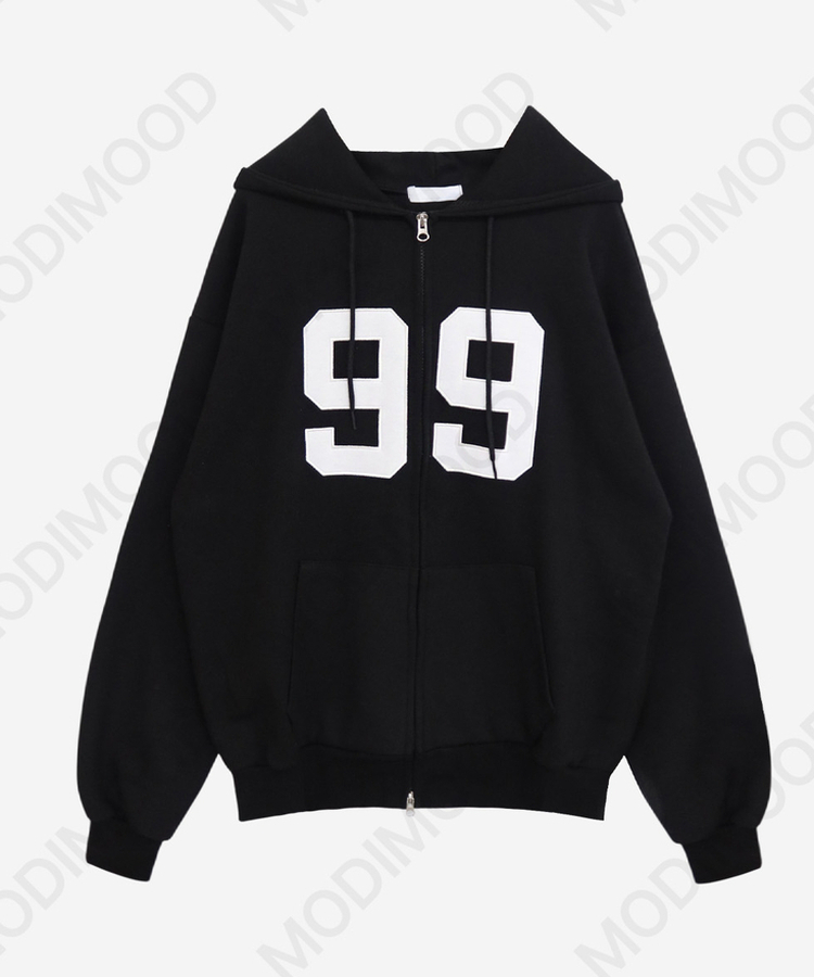 ナンバープリントフードジップアップ