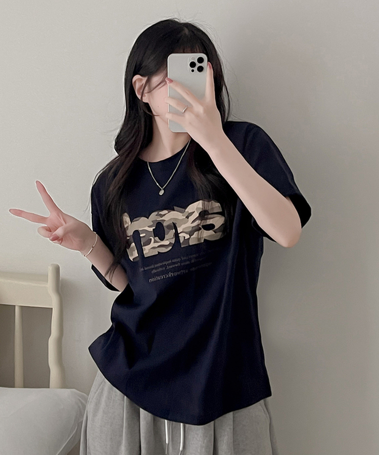 レタリング半袖Tシャツ BLACK