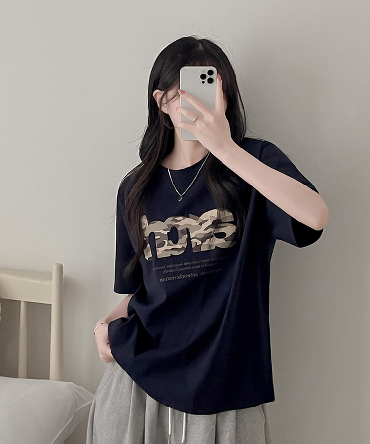 レタリング半袖Tシャツ BLACK