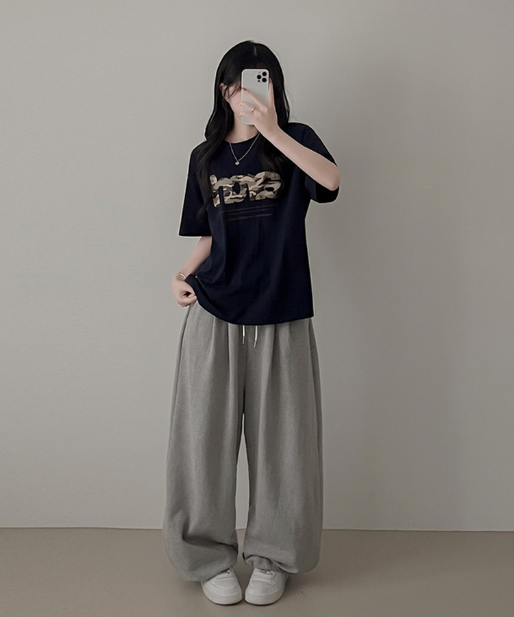 レタリング半袖Tシャツ BLACK