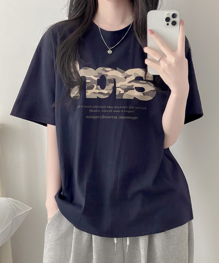 レタリング半袖Tシャツ BLACK