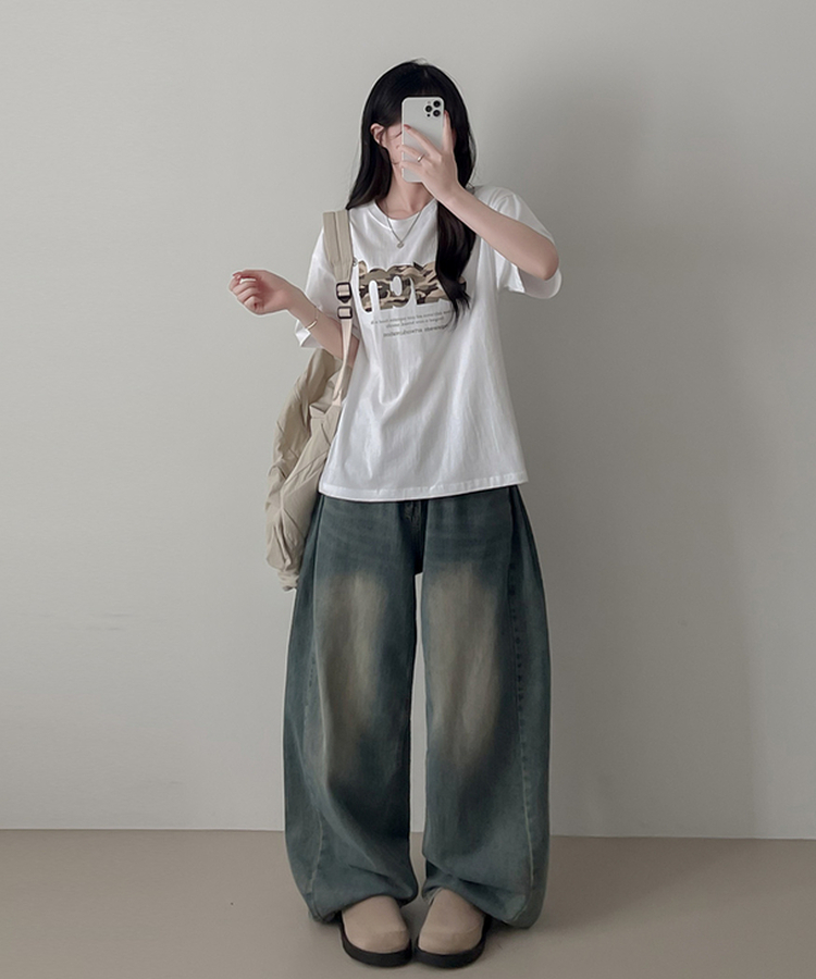 レタリング半袖Tシャツ WHITE