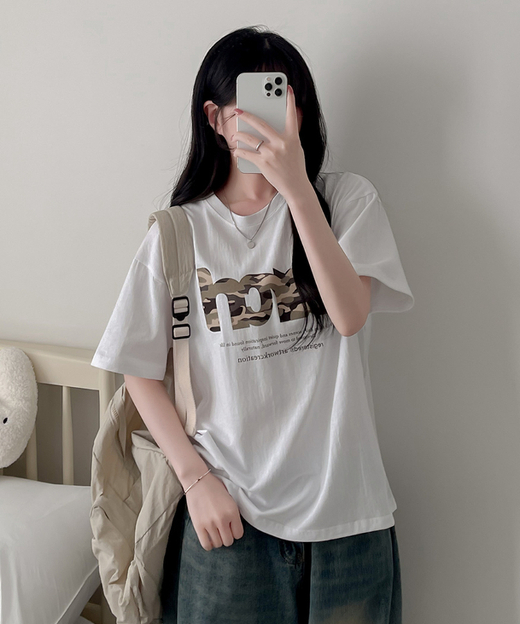 レタリング半袖Tシャツ WHITE