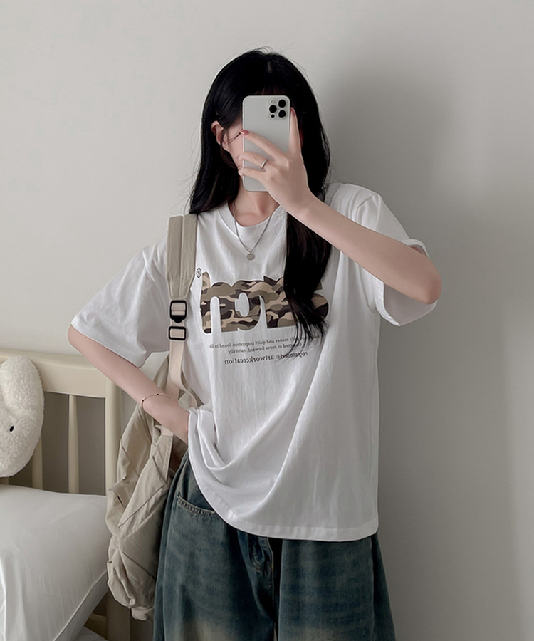 レタリング半袖Tシャツ WHITE