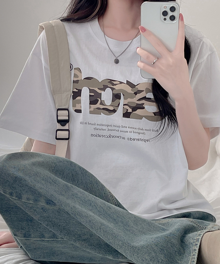 レタリング半袖Tシャツ WHITE