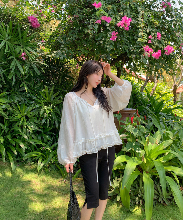 スリットカプリパンツ BLACK