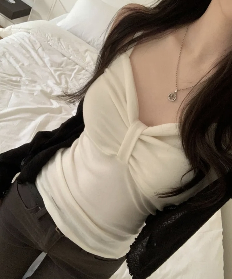 フリルシースルーニットカーディガン BLACK