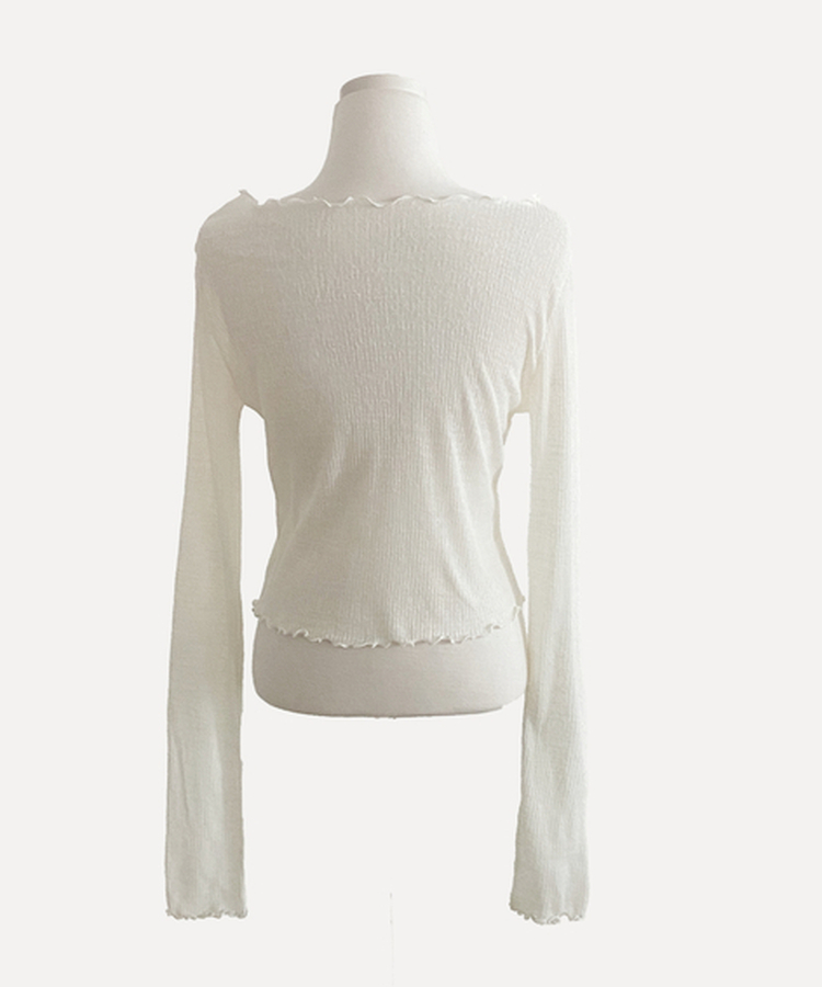 フリルシースルーニットカーディガン