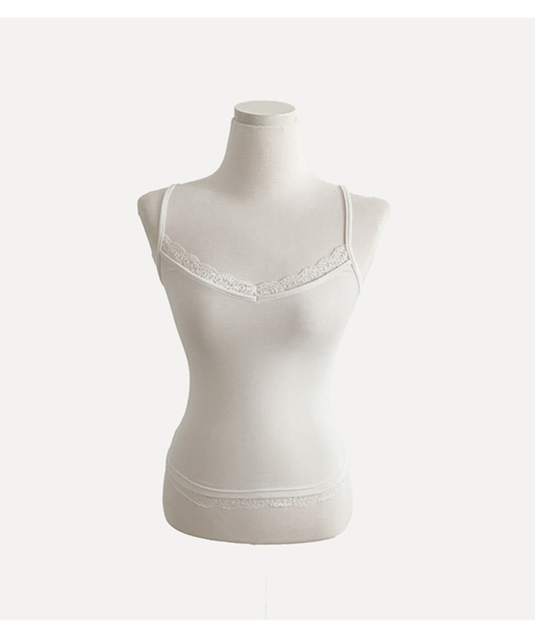 レースレイヤードスリムキャミソール