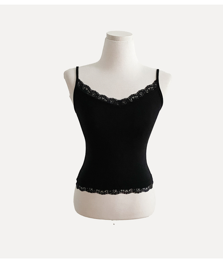 レースレイヤードスリムキャミソール