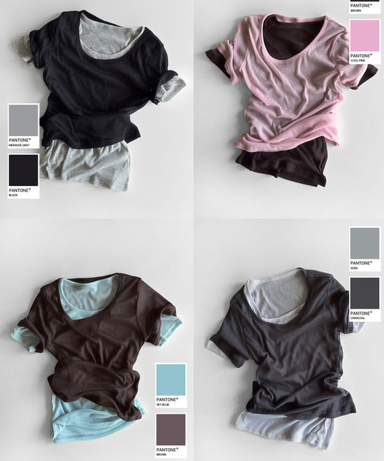 シースルーレイヤード半袖Tシャツ(11color)