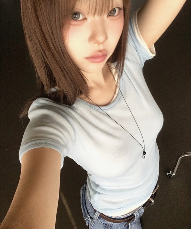 シースルーレイヤード半袖Tシャツ(11color) WHITE