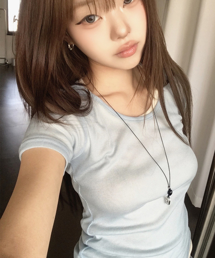 シースルーレイヤード半袖Tシャツ(11color) WHITE