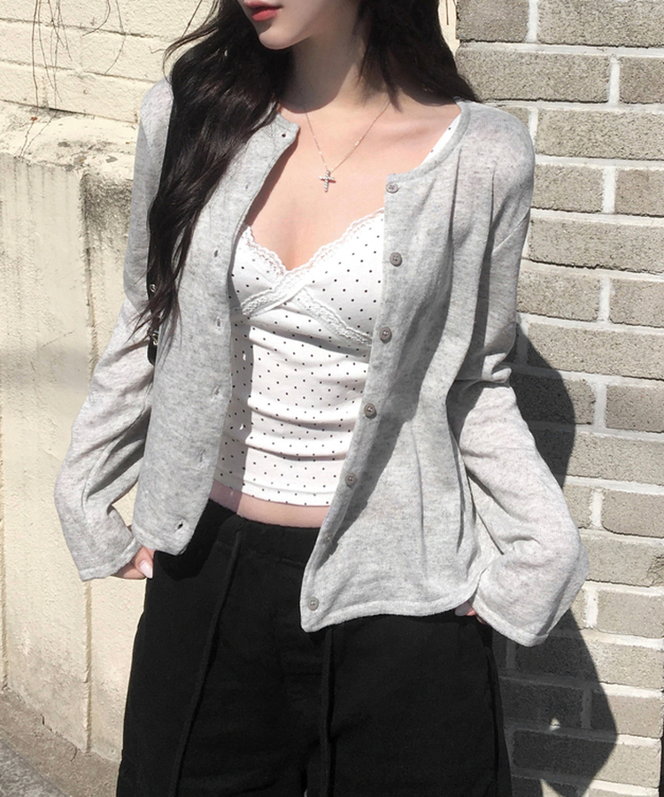 ベーシックニットカーディガン(10color) GREY