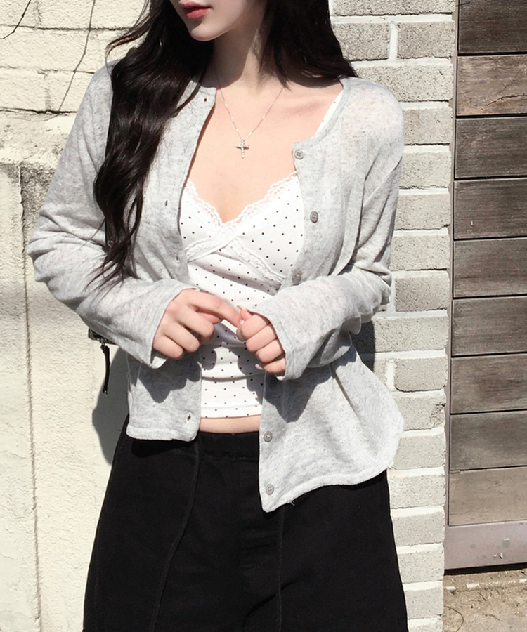 ベーシックニットカーディガン(10color) GREY