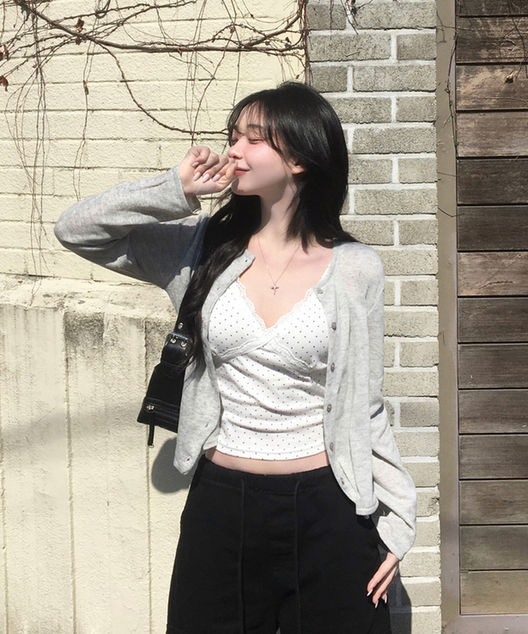 ベーシックニットカーディガン(10color) GREY