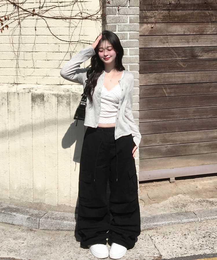 ベーシックニットカーディガン(10color) GREY