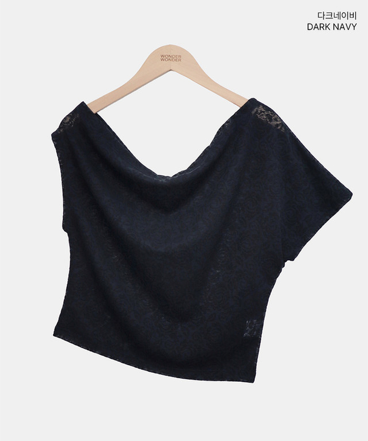 ローズレースオフショルダー半袖Tシャツ