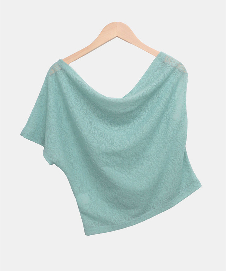 ローズレースオフショルダー半袖Tシャツ