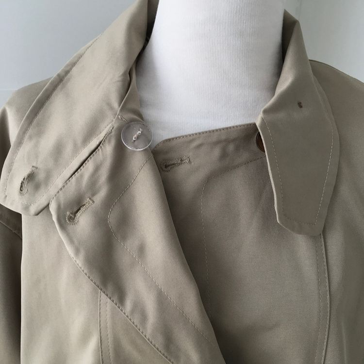 ハイネックベルトトレンチショートコートジャケット